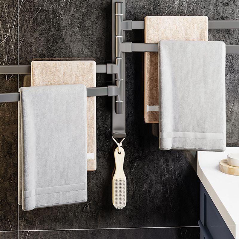 Lisslune | Contemporary Gray Bathroom Accessory Set Aluminium Towel Holder