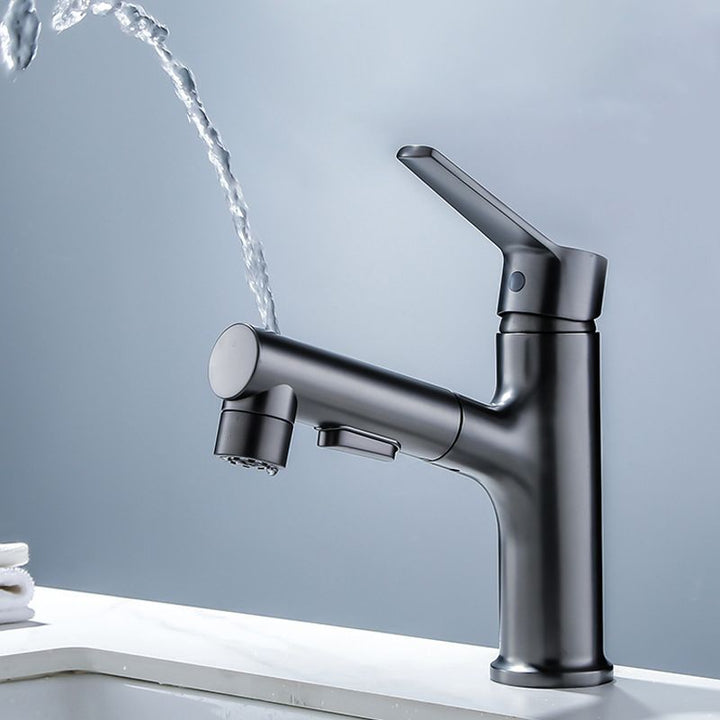 Lisslune | Modern Sink Faucet Solid Copper Centered Lavabo Faucet for Bathroom