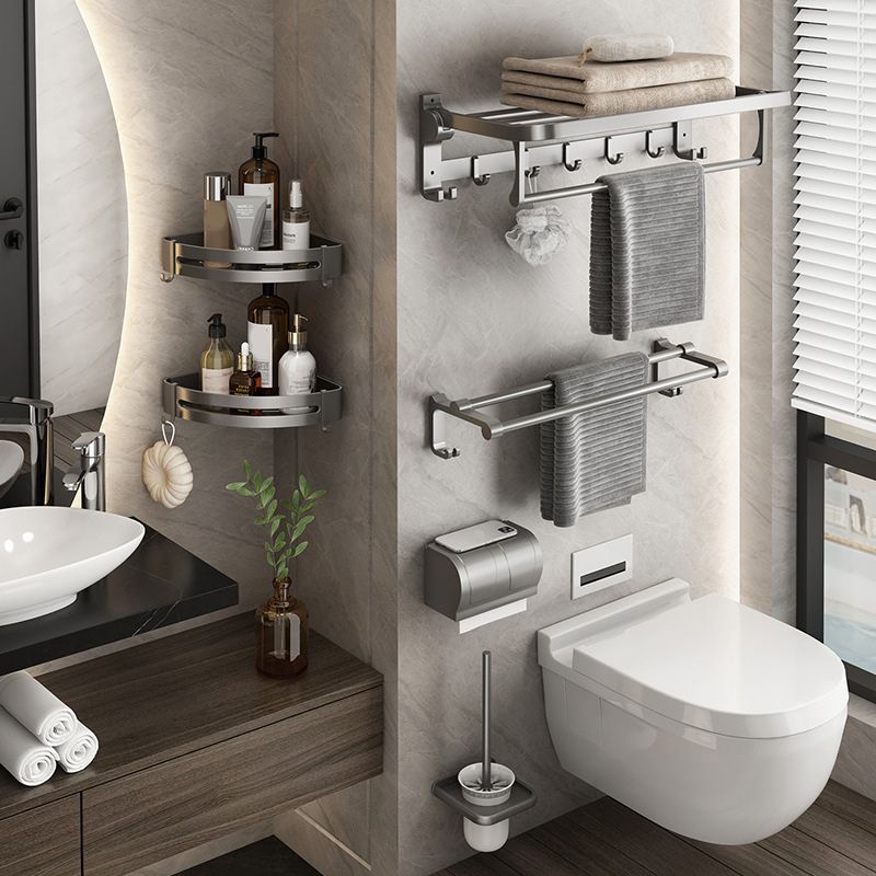 Lisslune | Contemporary Gray Bathroom Hardware Set Bathroom Shelf/Towel Bar Including Bathroom Set