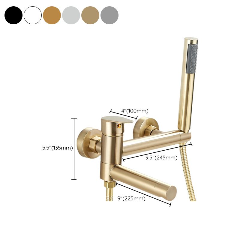 Lisslune | Contemporary Wall Mounted Bathtub Filler Single Handle Metal Faucet