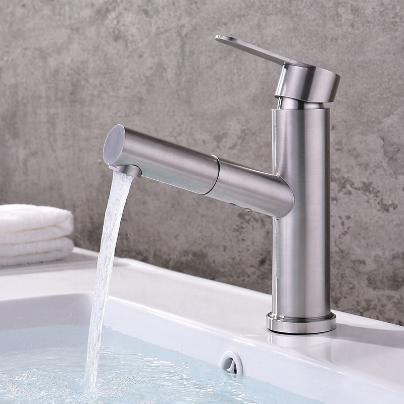 Lisslune | Pull-out Faucet Contemporary Single Lever Faucet with Swivel Spout