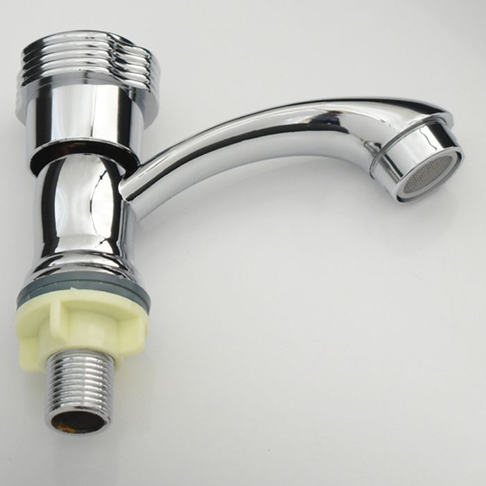 Lisslune | Contemporary Faucet Knob Handle Low Arc Zinc Faucet in Silver
