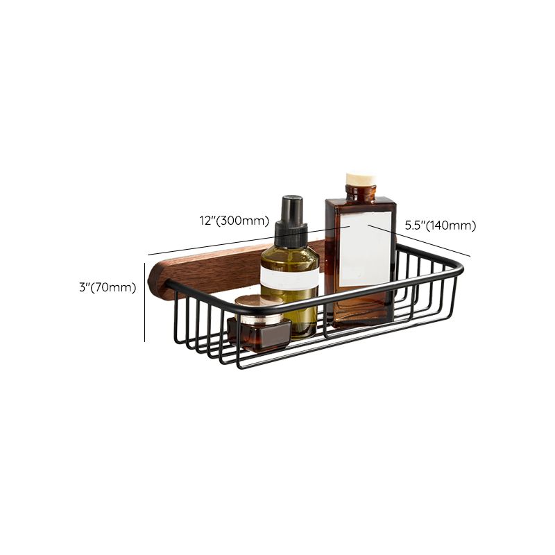 Lisslune | Wood and Aluminum Bath Accessory Set Black Bathroom Accessory Kit