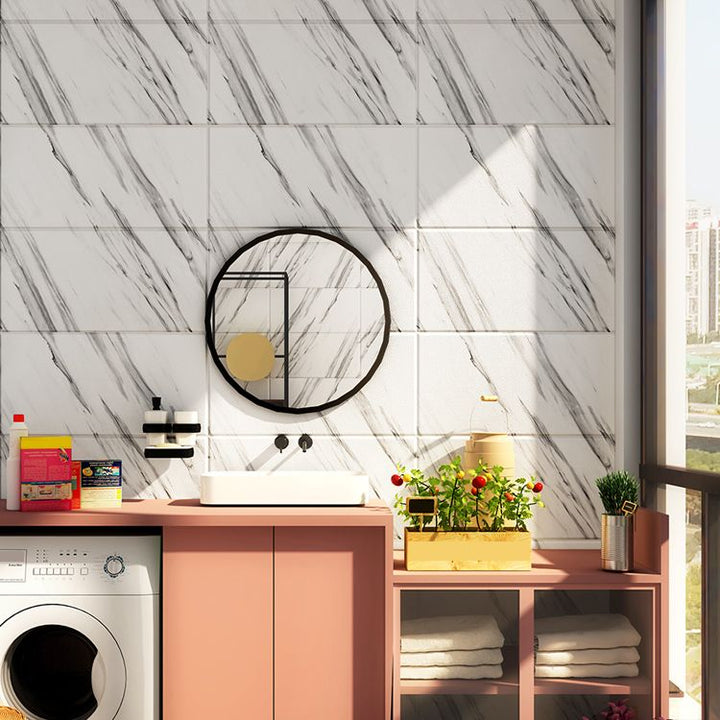 Lisslune | Marbled scratch-resistant PVC tile Peel and stick tile for backsplash wall