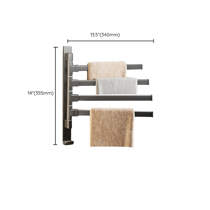 Lisslune | Contemporary Gray Bathroom Accessory Set Aluminium Towel Holder