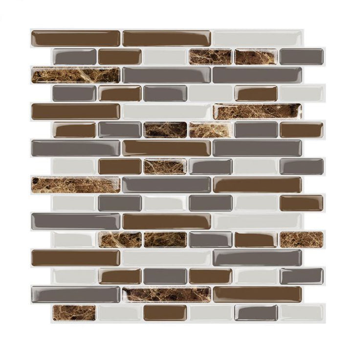 Lisslune | PVC Peel & Stick Tile Subway Rectangle Stain Resistant Peel & Stick Tile for the Kitchen