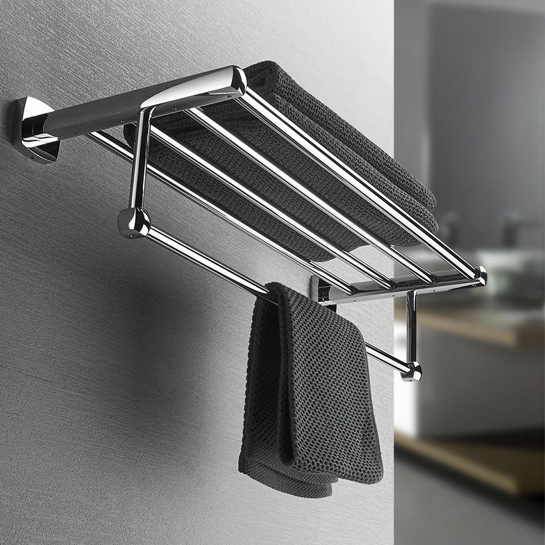 Lisslune | Polished Chrome Modernism Bathroom Accessory Set Bath Shelf / Towel Bar / Bathrobe Hook Included