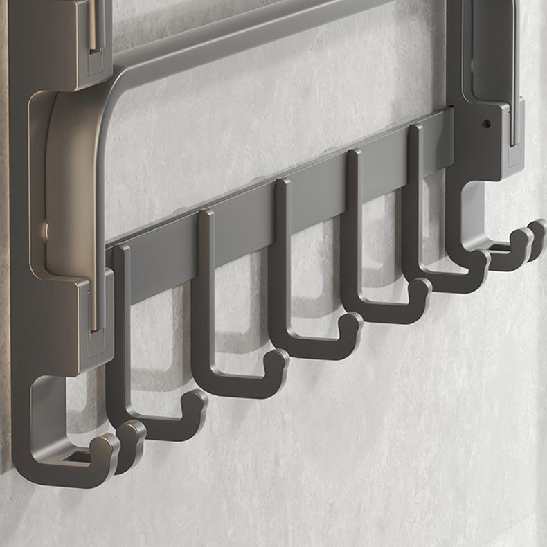 Lisslune | Modern gray bathroom hardware set with bath shelf/towel holder/robe hook/toilet paper holder