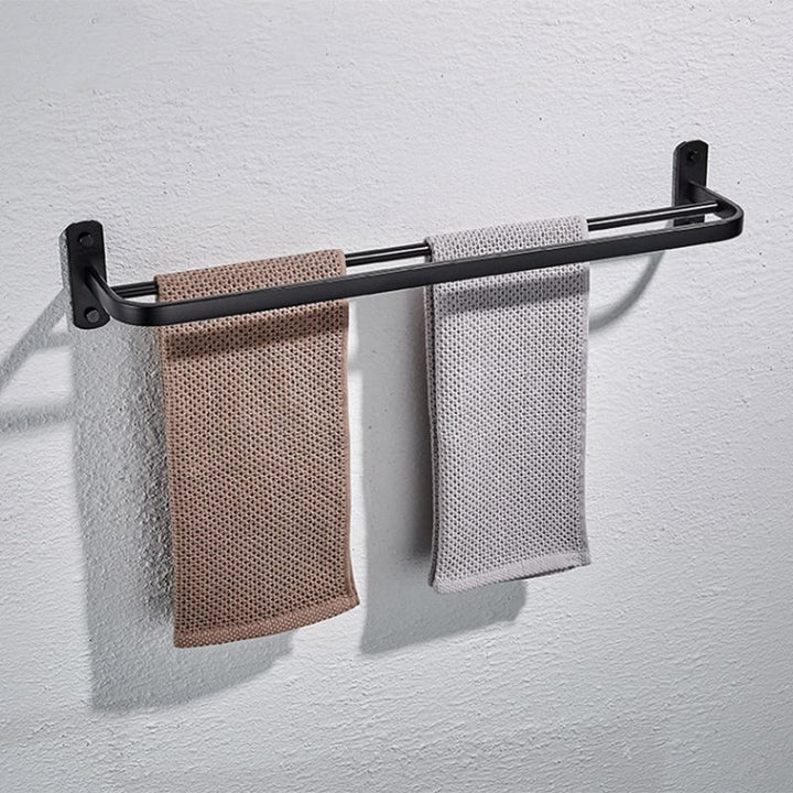 Lisslune | Modern black bathroom accessories set towel holder bathroom shelf bathroom faucet set