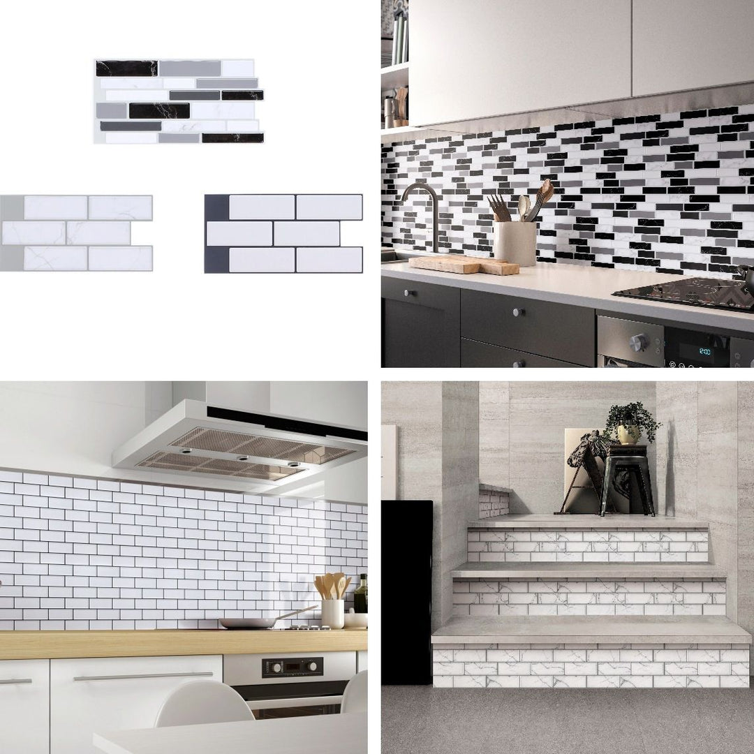 Lisslune | Plastic Peel & Stick Subway Tile Modern Simple Subway Tile Wallpaper