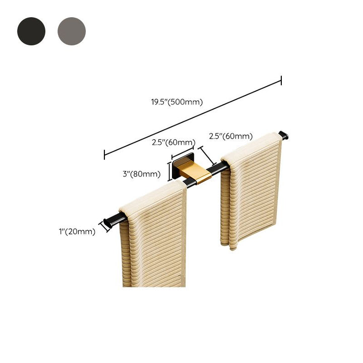 Lisslune | Contemporary Aluminum Bathroom Accessories Set Towel Rail Bathroom Accessories