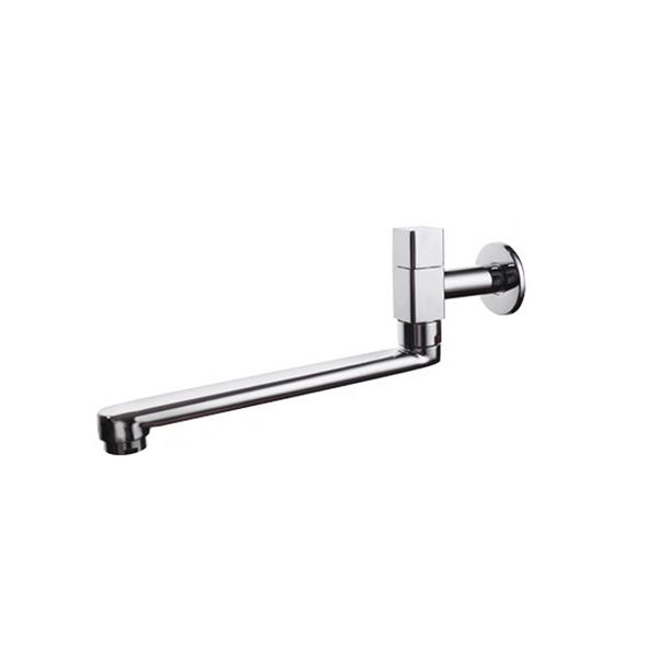 Lisslune | Contemporary Wall Mounted Bathroom Faucet Knob Handle Low Arc Swivel Solid Brass Faucet