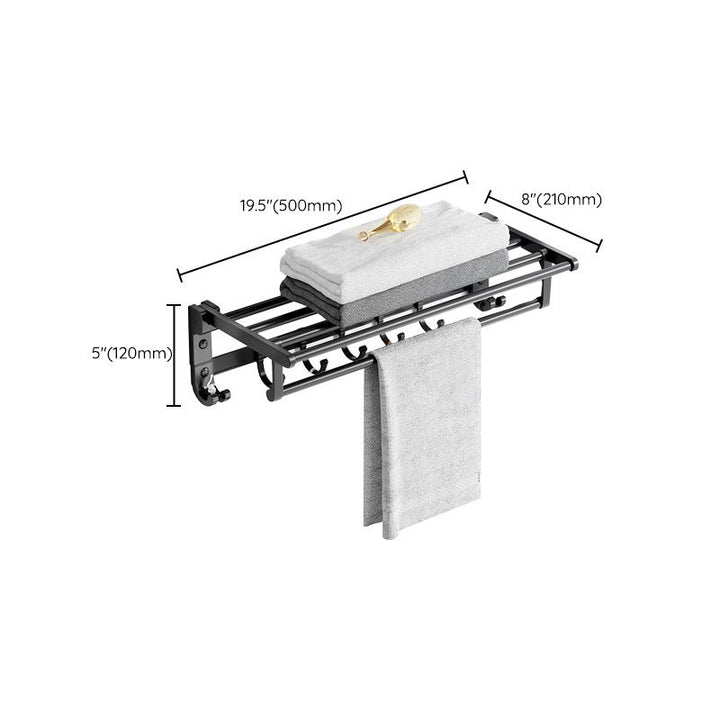 Lisslune | Modern Aluminum Bathroom Accessory Set Matte Black Bathroom Shelf/Towel Holder/Paper Holder