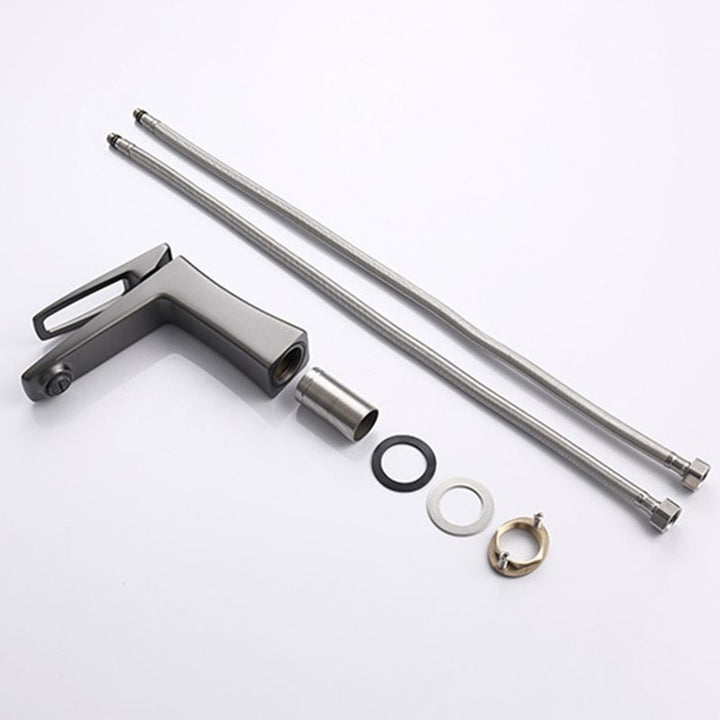 Lisslune | Glam Vessel Sink Faucet Brass Lever Handles with Drain Assembly Sink Faucet