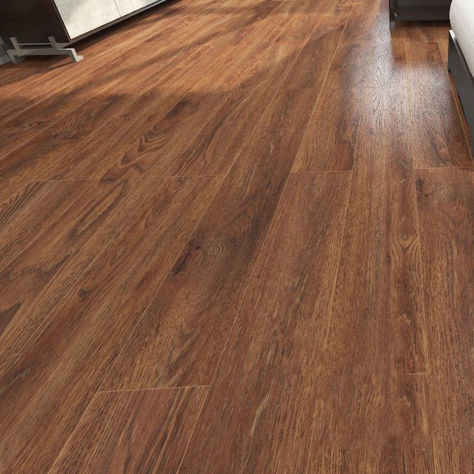 Lisslune | Brown Laminate Flooring Scratch Resistant Natural Oak Laminate with Click Lock