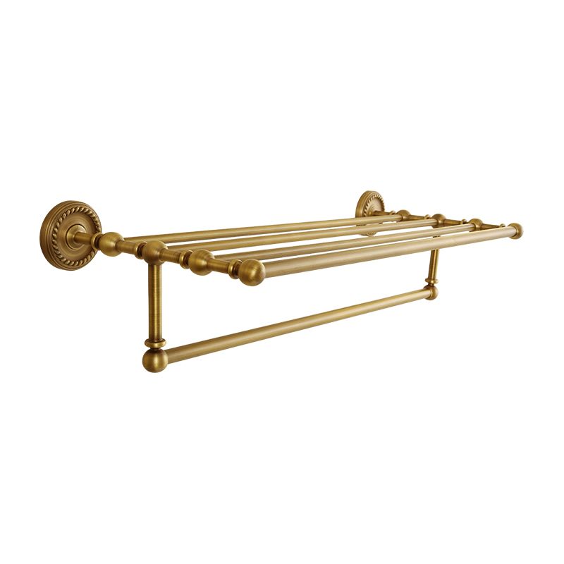 Lisslune | Brass Traditional Bathroom Accessory Set Vintage Bronze Bath Shelf/Towel Holder/Bathrobe Hook