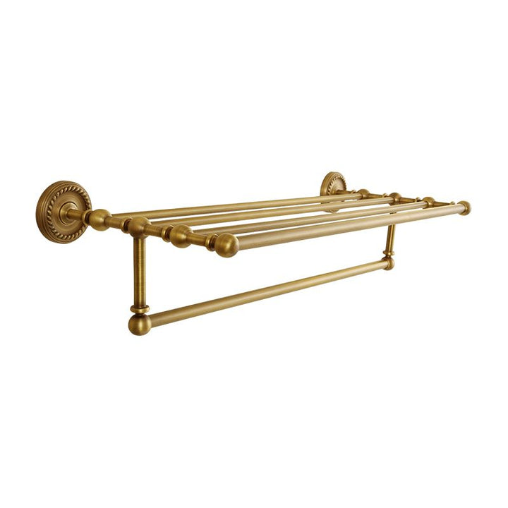 Lisslune | Brass Traditional Bathroom Accessory Set Vintage Bronze Bath Shelf/Towel Holder/Bathrobe Hook