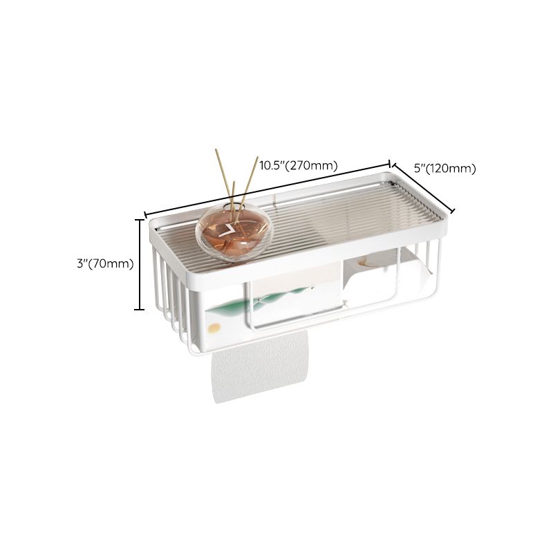 Lisslune | White Bathroom Accessory Set Metal & Acrylic Bathroom Set with Bath Shelf/Towel Hooks