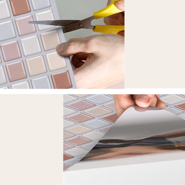 Lisslune | Peel and Stick PVC Tile Kitchen Waterproof Mosaic Backsplash Wall Tile