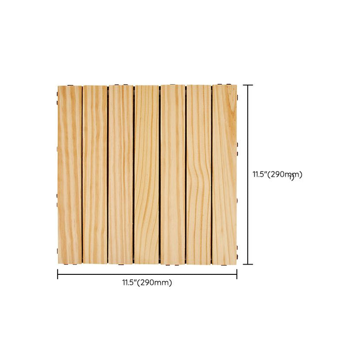 Lisslune | 7-Slat Square Wood Terrace Tiles Laying Pattern Outdoor Terrace Tiles