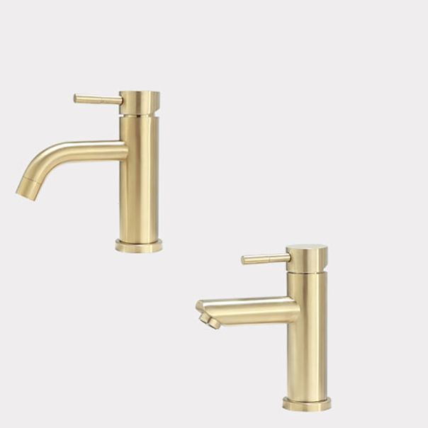 Lisslune | Deck Mounted Roman Tub Faucet Low Arc Tub Faucet Set in Gold