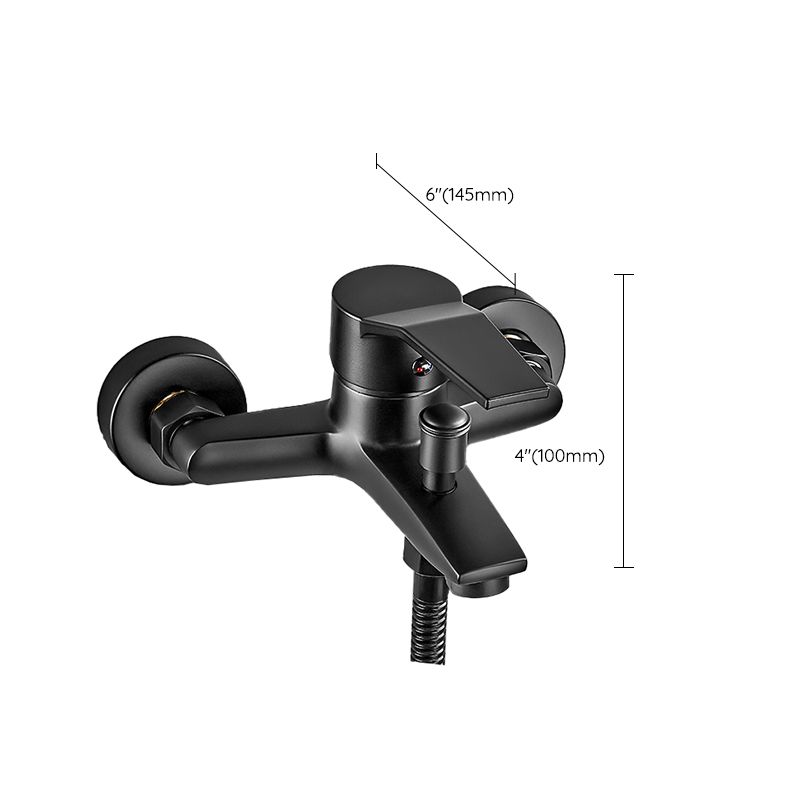Lisslune | Wall-mounted fixed bathtub faucet lever handle with hand shower