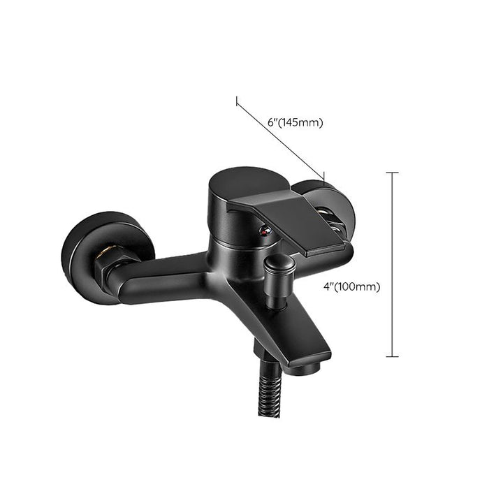 Lisslune | Wall-mounted fixed bathtub faucet lever handle with hand shower