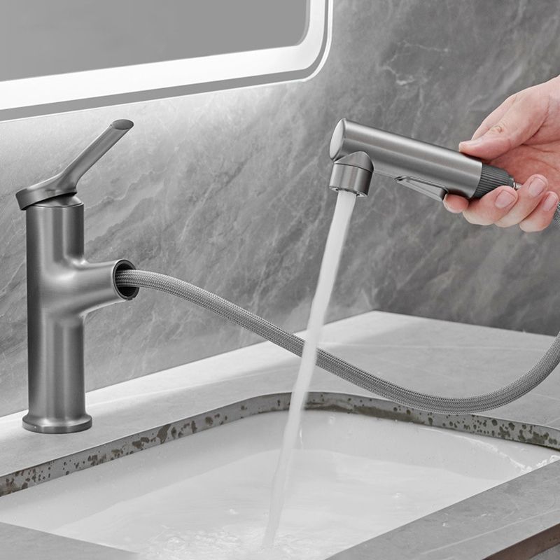 Lisslune | Contemporary Vessel Faucet Copper Single Handle Low Arc Pull Down Vessel Faucet for Home