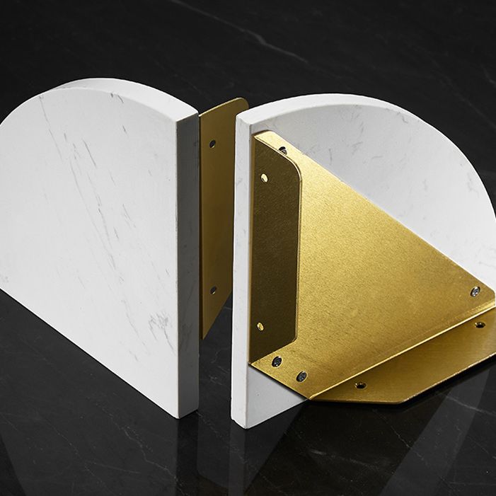Lisslune | Marble 2-piece Bathroom Accessory Set Brushed Metal Bathroom Shelf