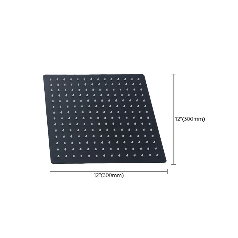 Lisslune | Black Square Fixed Shower Head Modern Style Wall Mounted Shower Head
