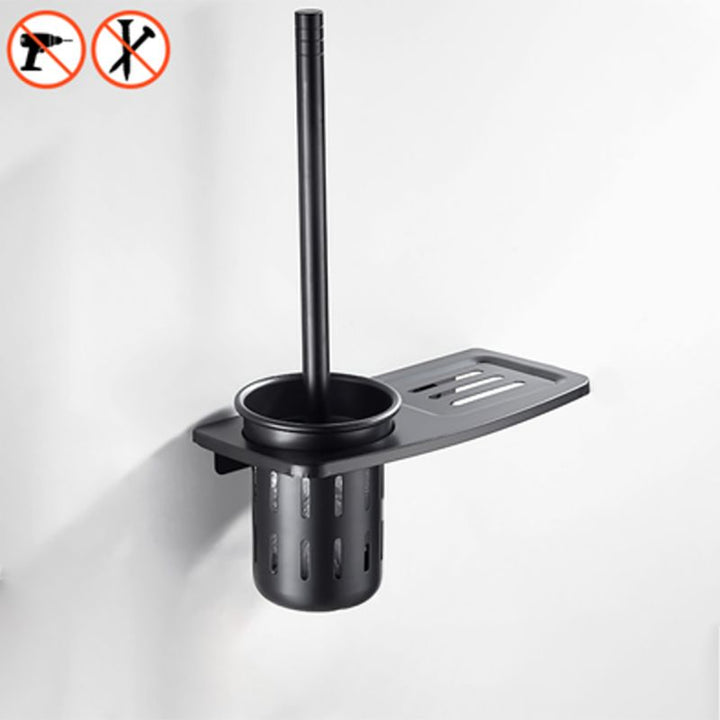 Lisslune | Modern Classic Bathroom Hardware Set Matte Black Bathrobe/Towel Rack & Bathroom Shelf