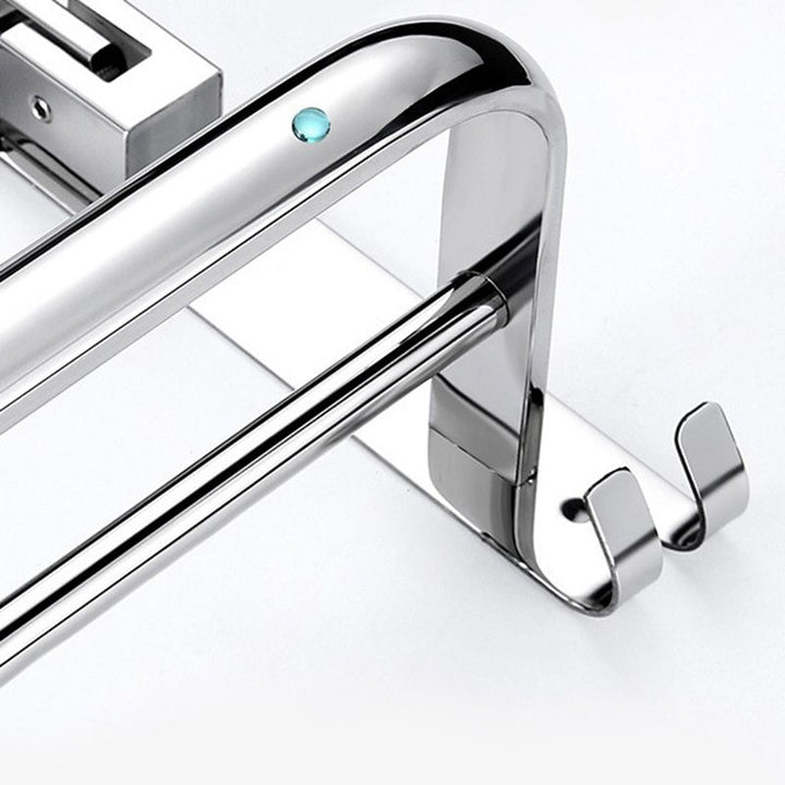 Lisslune | Classic Polished Chrome Bathroom Accessory Set Towel Holder/Paper Holder/Robe Hooks Included