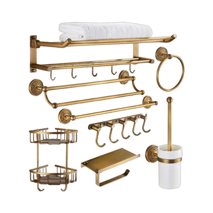 Lisslune | Traditional Bathroom Accessory Set Gold Paper Holder Bathroom Set