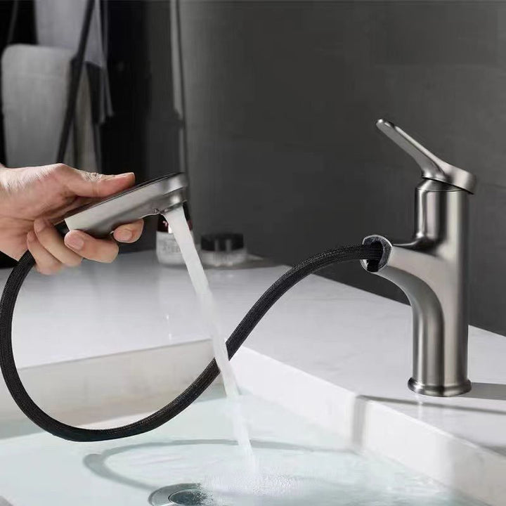 Lisslune | Modern Vessel Faucet Brass Lever Handle Swivel Spout Bathroom Vessel Faucet