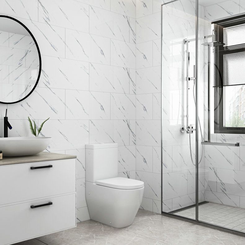 Lisslune | Floor Wall Tiles Marble Pattern Wallpaper Rectangular Bathroom Kitchen Wallpaper