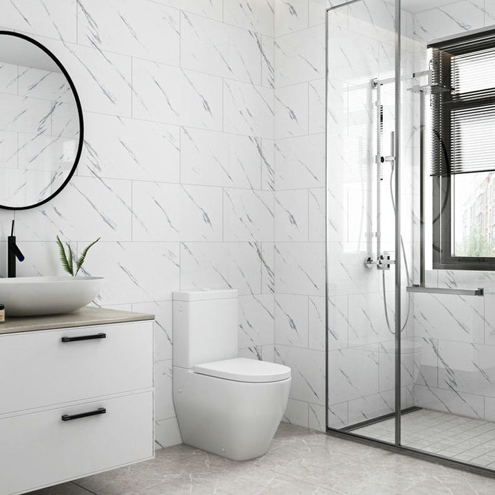 Lisslune | Floor Wall Tiles Marble Pattern Wallpaper Rectangular Bathroom Kitchen Wallpaper