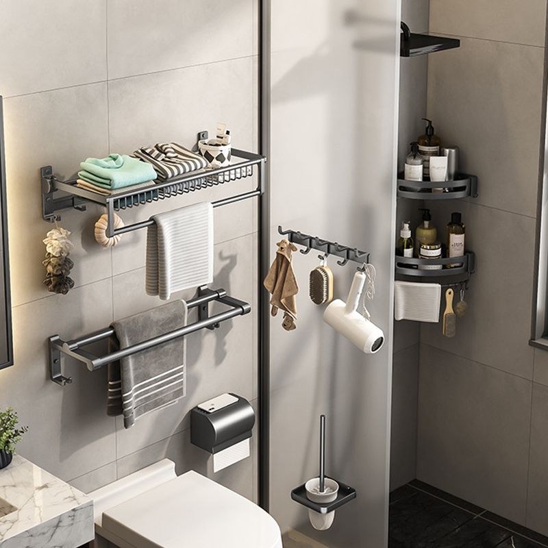 Lisslune | Gray bathroom accessories as a single item or as a set with towel holder/bathroom shelf/robe hooks