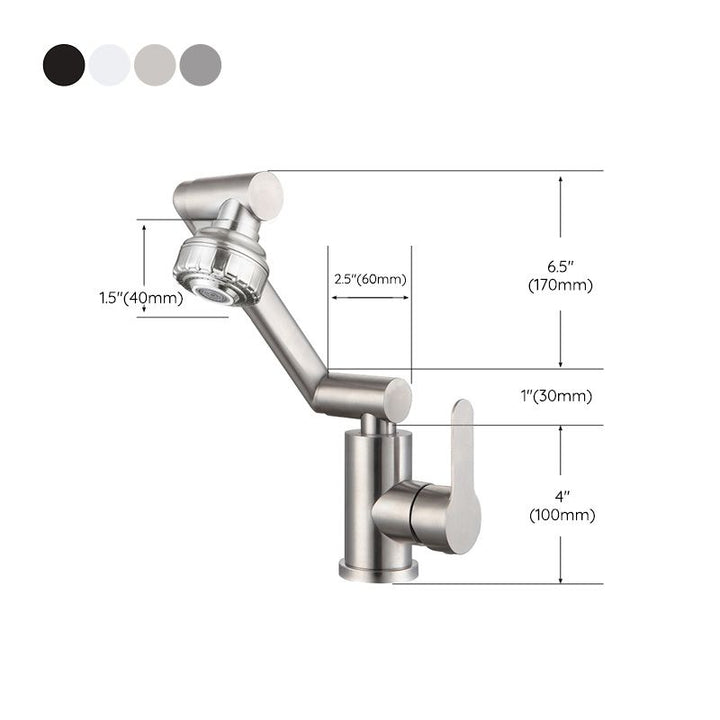 Lisslune | Contemporary Centerset Faucet Lever Handles Low Arc Stainless Steel Faucet