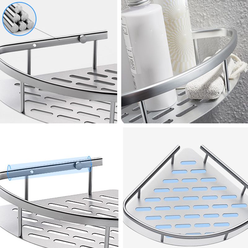 Lisslune | 3-piece modern bathroom accessory set aluminum bath shelf in silver