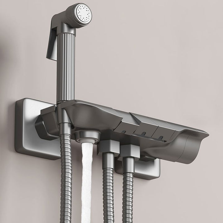 Lisslune | Push-button shower system wall mounting hand shower square shower system with shower hose