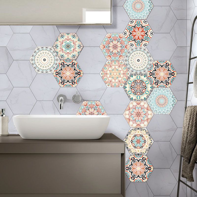 Lisslune | Plastic Mosaic Tile Wallpaper Hexagonal for Stick and Remove Back Wall Tile