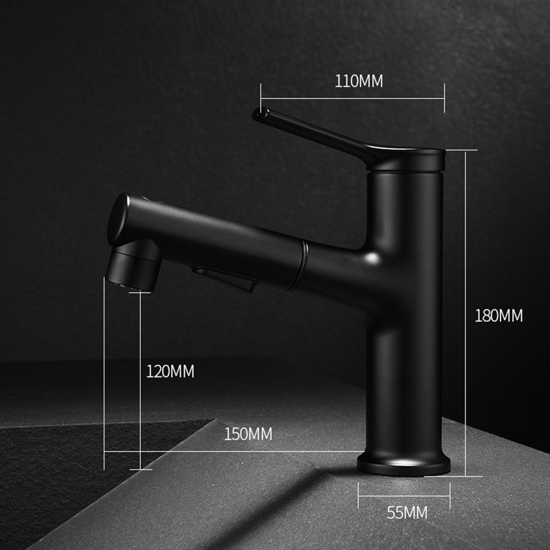 Lisslune | Modern Basin Faucet Copper Single Handle Low Arc Basin Faucet for Bathroom