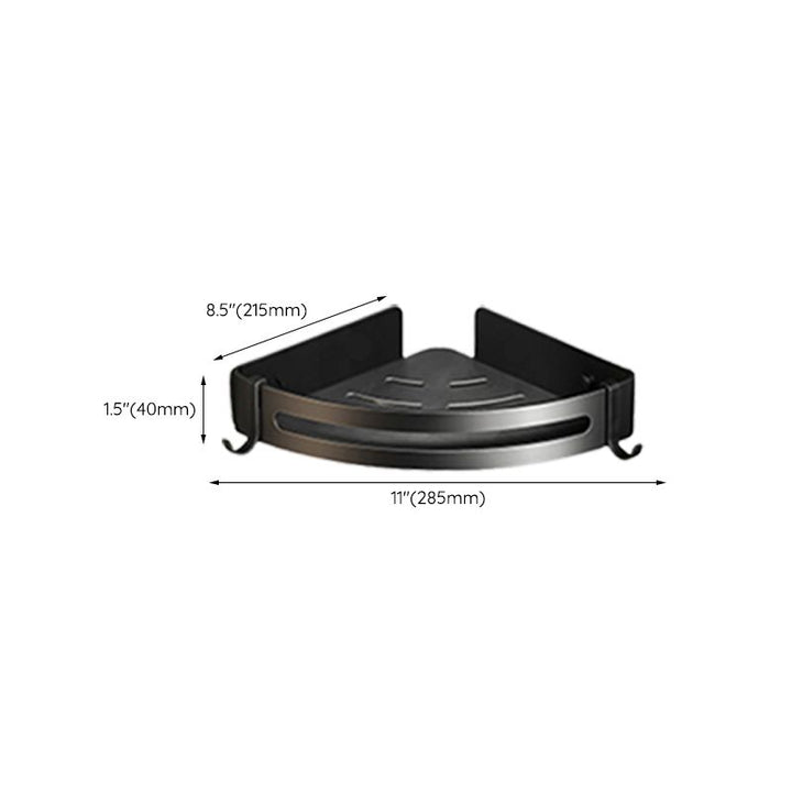 Lisslune | Classic Bathroom Accessories Set in Aluminum Black Finish Bathrobe Hook / Towel Bar