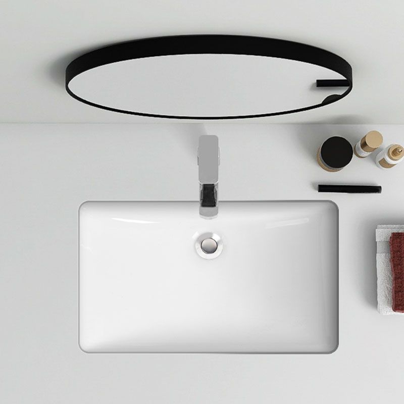 Lisslune | Modern Oval Wash Stand Ceramic Table Installation Sink Bathroom
