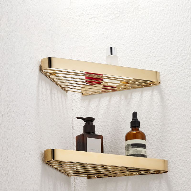 Lisslune | 2-piece modern bathroom accessory set, polished chrome/gold, bathroom shelf
