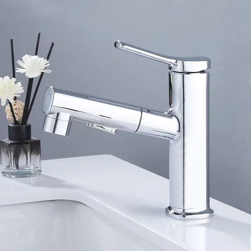 Lisslune | Contemporary Vessel-Faucet Pull-out Centerset Faucet with Swiveling Spout