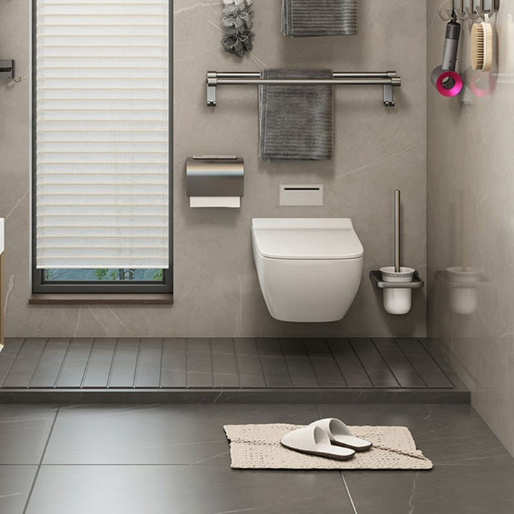 Lisslune | Contemporary Bathroom Accessory Set Grey Aluminum Bathroom Accessory Kit