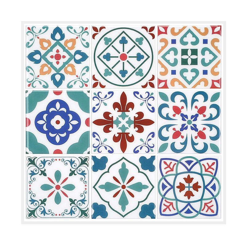 Lisslune | Square Print Plastic Peel & Stick Tile Field Tile for Backsplash