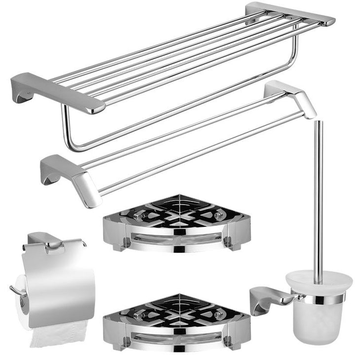 Lisslune | Silver Bathroom Accessories Hardware Set Modern Bathroom Accessories Kit