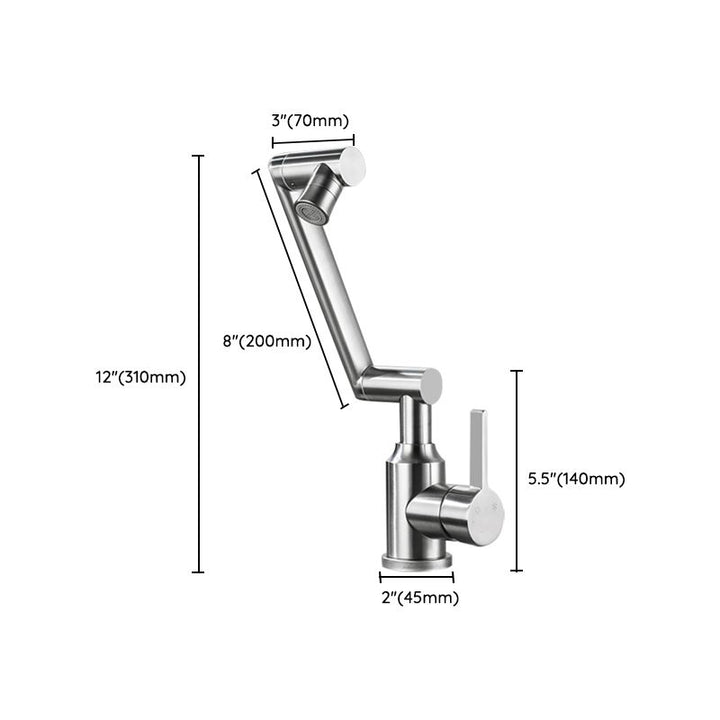 Lisslune | Swivel spout vessel sink faucet stainless steel lever handle sink faucet with water hose